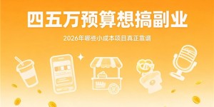 四五万预算想搞副业，2026年哪些小成本项目真正靠谱？