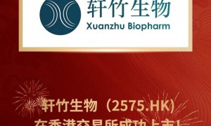 轩竹生物开盘涨超153%，德诺资本为唯一基石投资人！