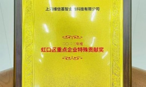 与社会发展并行，维信金科获“2023年度虹口区重点企业特殊贡献奖”