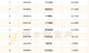 【宁德时代概念概念上市公司】2024年第二季度财务费用十大排名